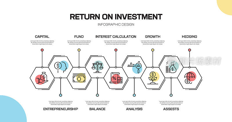 Return On Investment Related Line Infographic Design
